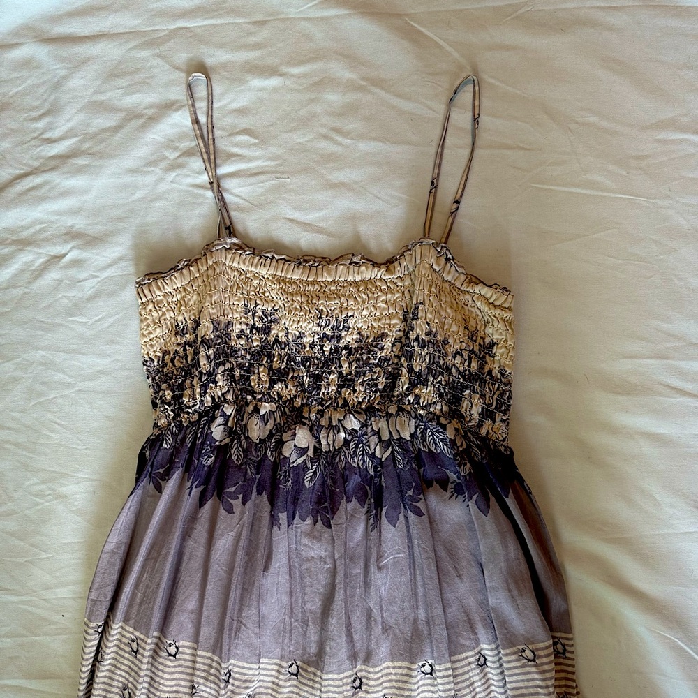 Victoria's Secret Cream and Lavender Maxi Dress